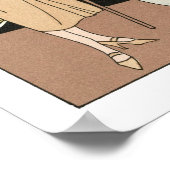 ヴィンテージアールデコファッションアートと車 ポスター (角)