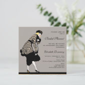 ヴィンテージアールデコファッション表示ブライダルシャワー 招待状 (スタンド正面)