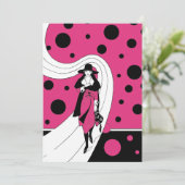 ヴィンテージアールデコファッション表示ブライダルシャワー 招待状 (スタンド正面)