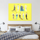 ヴィンテージアールデコファッション – ジョージバービアカード キャンバスプリント (インサイチュ (寝室))