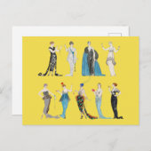 ヴィンテージアールデコファッション- George Barbier ポストカード (正面/裏面)