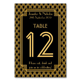 ヴィンテージアールデコファンのパタ結婚ーンのテーブル番号 テーブルナンバー