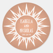 ヴィンテージアールデコフェイク日が差すこと結婚銅箔 ラウンドシール (正面)