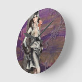 ヴィンテージアールデコフラッパーレディデザイン ラウンド壁時計 (傾斜)