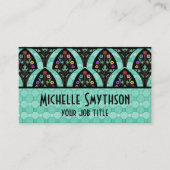 ヴィンテージアールデコフラワーファンモザイク 名刺 (正面)