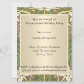 ヴィンテージアールデコフローラ誕生日パーティー 招待状 (裏面)