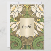 ヴィンテージアールデコフローラ誕生日パーティー 招待状 (正面)