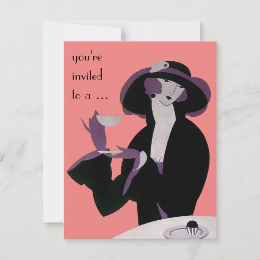 ヴィンテージアールデコブライダルシャワーパーティの招待状 招待状 (正面)