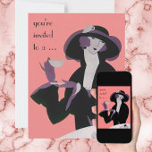 ヴィンテージアールデコブライダルシャワーパーティの招待状 招待状