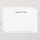 ヴィンテージアールデコブラックシック名アドレスカスタム ノートカード (正面/裏面)