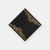 ヴィンテージアールデコブラック金ゴールドギャツビーウェディングパーティー スタンダードカクテルナプキン (角)