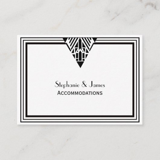 ヴィンテージアールデコブラックWhtフレーム#1宿泊施設 エンクロージャーカード (正面)