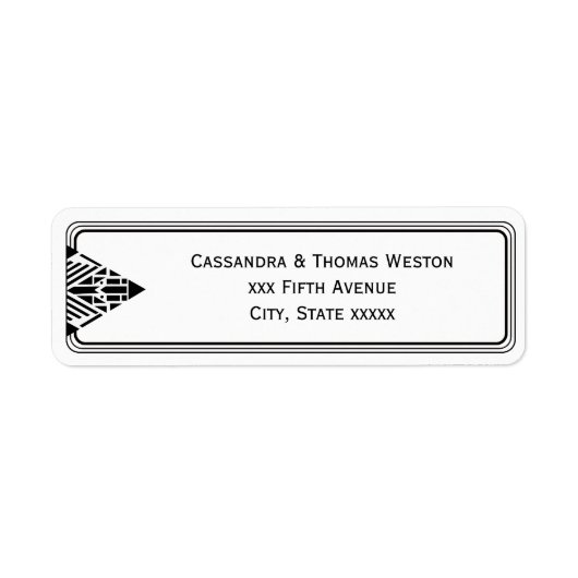 ヴィンテージアールデコブラックWhtフレーム#1差出人住所 ラベル (正面)