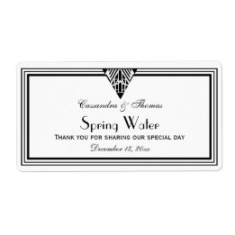 ヴィンテージアールデコブラックWhtフレーム#1 Hウォーターボトル ラベル