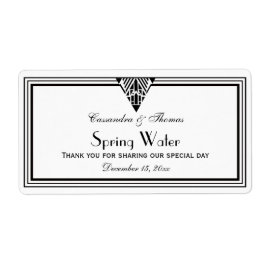 ヴィンテージアールデコブラックWhtフレーム#1 Hウォーターボトル ラベル