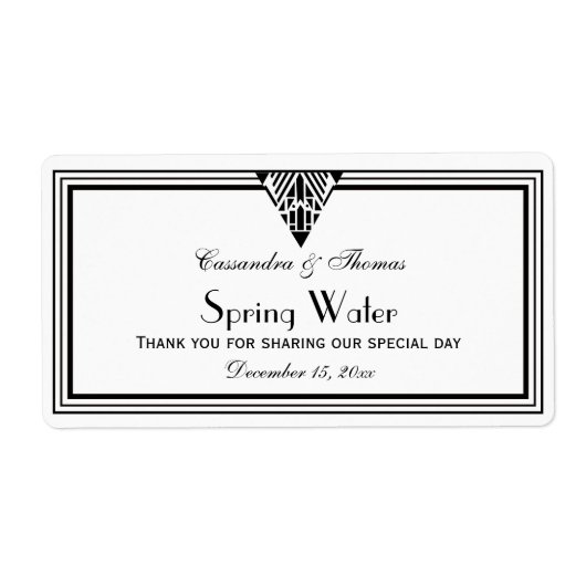 ヴィンテージアールデコブラックWhtフレーム#1 Hウォーターボトル ラベル (正面)