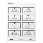 ヴィンテージアールデコブラックWhtフレーム#1 Hウォーターボトル ラベル (フルシート)