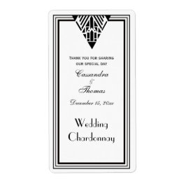 ヴィンテージアールデコブラックWhtフレーム#1 Vワインボトル ラベル