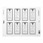 ヴィンテージアールデコブラックWhtフレーム#1 Vワインボトル ラベル (フルシート)