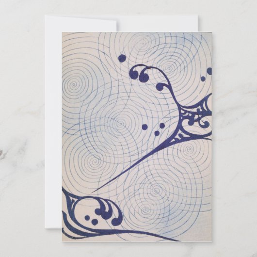 ヴィンテージアールデコブルーウェーブ 招待状 (正面)