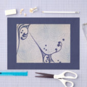 ヴィンテージアールデコブルーウェーブ 薄葉紙 (クラフト)