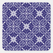 ヴィンテージアールデコブルータイル抽象芸術幾何学的 スクエアシール (正面)