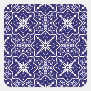 ヴィンテージアールデコブルータイル抽象芸術幾何学的 スクエアシール