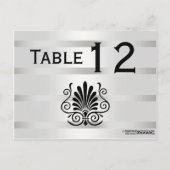ヴィンテージアールデコプルーム白黒Hテーブル番号 ポストカード (裏面)