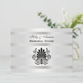 ヴィンテージアールデコプルーム白黒HリハーサルDin 招待状 (スタンド正面)