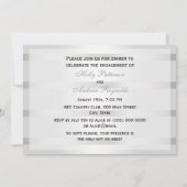 ヴィンテージアールデコプルーム白黒H婚約 招待状 (裏面)