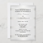 ヴィンテージアールデコプルーム白黒V婚約 招待状 (裏面)