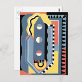 ヴィンテージアールデコポコワールジャズの幾何学模様 ポストカード (正面/裏面)