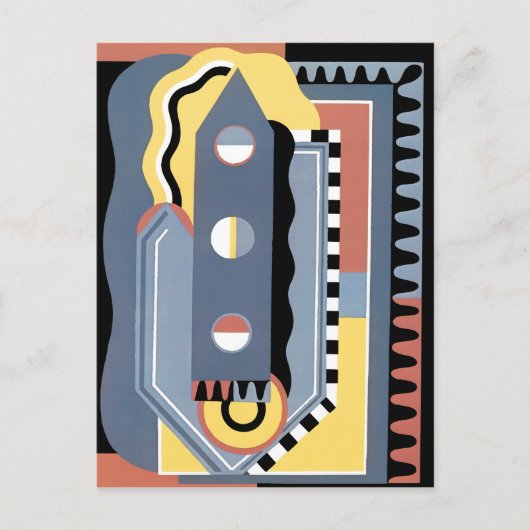 ヴィンテージアールデコポコワールジャズの幾何学模様 ポストカード (正面)