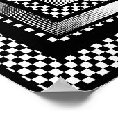 ヴィンテージアールデコポスターシルバーレッドブラックソファ猫 ポスター (角)