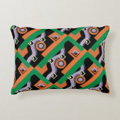 ヴィンテージアールデコポチョアジャズイラストレーションパターン アクセントクッション (正面)
