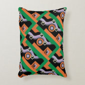 ヴィンテージアールデコポチョアジャズイラストレーションパターン アクセントクッション (正面(垂直))