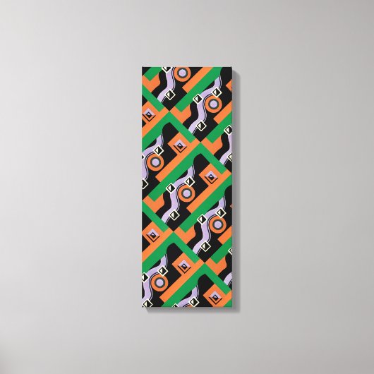 ヴィンテージアールデコポチョアジャズイラストレーションパターン キャンバスプリント (正面)