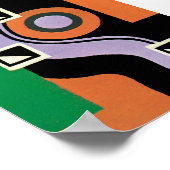 ヴィンテージアールデコポチョアジャズイラストレーションパターン ポスター (角)