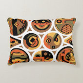 ヴィンテージアールデコポチョアジャズジオメトリックサークル アクセントクッション (正面)