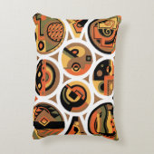 ヴィンテージアールデコポチョアジャズジオメトリックサークル アクセントクッション (裏面(縦))