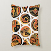 ヴィンテージアールデコポチョアジャズジオメトリックサークル アクセントクッション (正面(垂直))