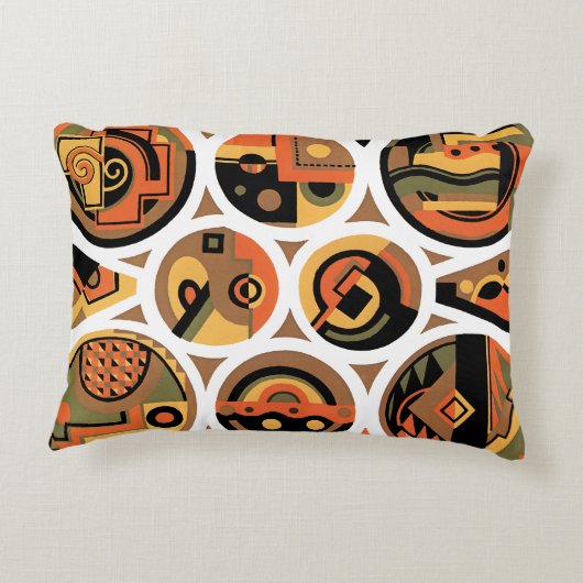 ヴィンテージアールデコポチョアジャズジオメトリックサークル アクセントクッション (裏面)