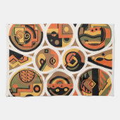 ヴィンテージアールデコポチョアジャズジオメトリックサークル キッチンタオル (横)