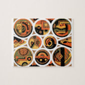 ヴィンテージアールデコポチョアジャズジオメトリックサークル ジグソーパズル (横)