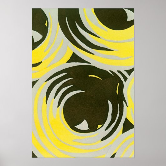 ヴィンテージアールデコポチョアジャズジオメトリックサークル ポスター (正面)