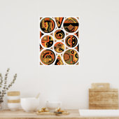 ヴィンテージアールデコポチョアジャズジオメトリックサークル ポスター (キッチン)