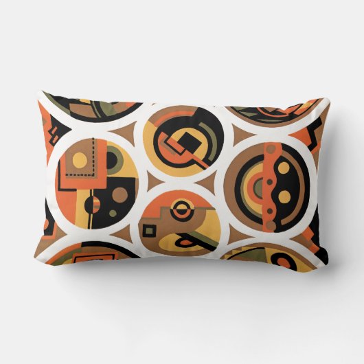 ヴィンテージアールデコポチョアジャズジオメトリックサークル ランバークッション (裏面)