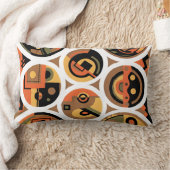 ヴィンテージアールデコポチョアジャズジオメトリックサークル ランバークッション (ブランケット)