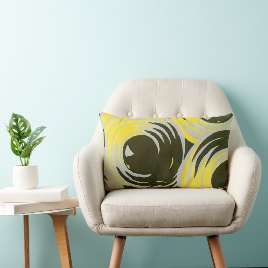 ヴィンテージアールデコポチョアジャズジオメトリックサークル ランバークッション (椅子)