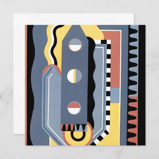 ヴィンテージアールデコポチョアジャズ幾何学模様 (正面/裏面)